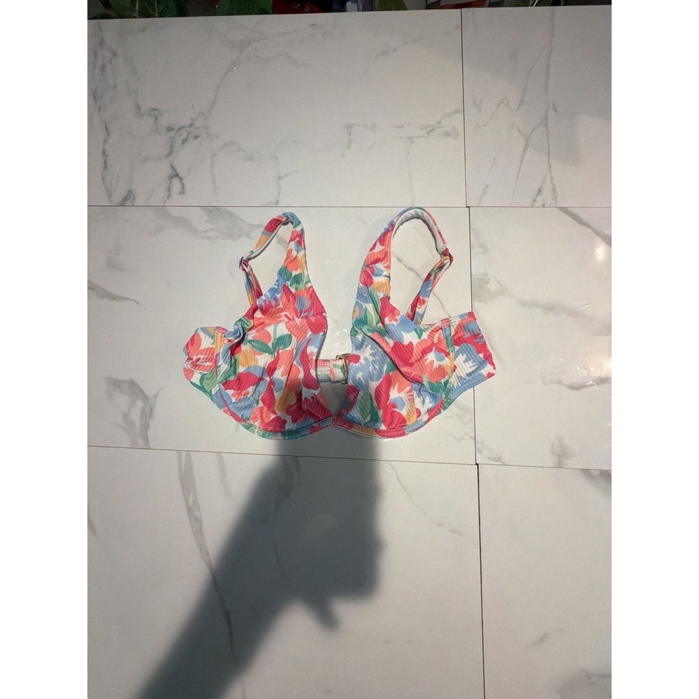 Hollister Ribbed Underwire Bikini Top Floral Size L